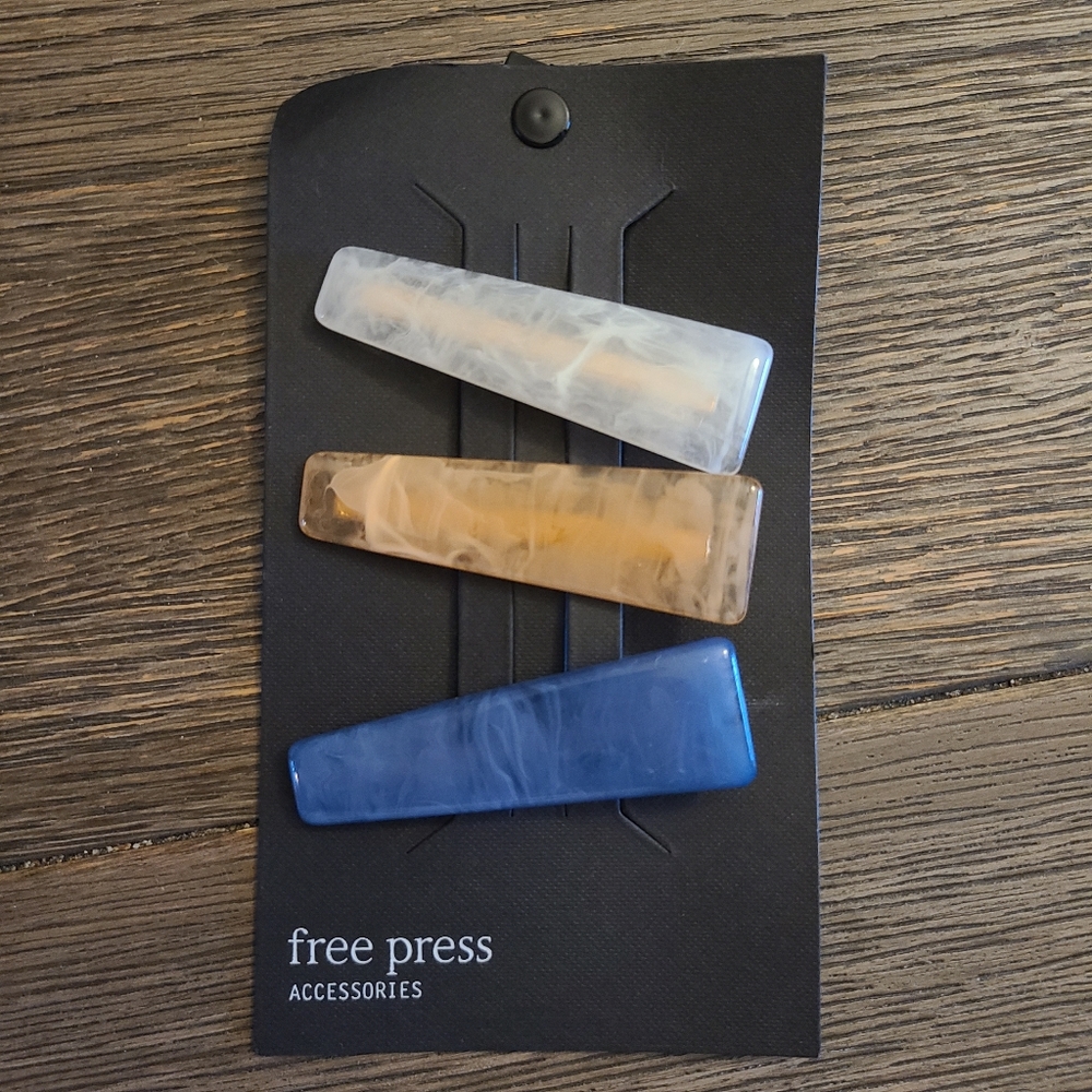 NEW Nordstrom Free Press large hair clips 3 set